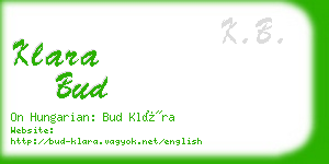 klara bud business card